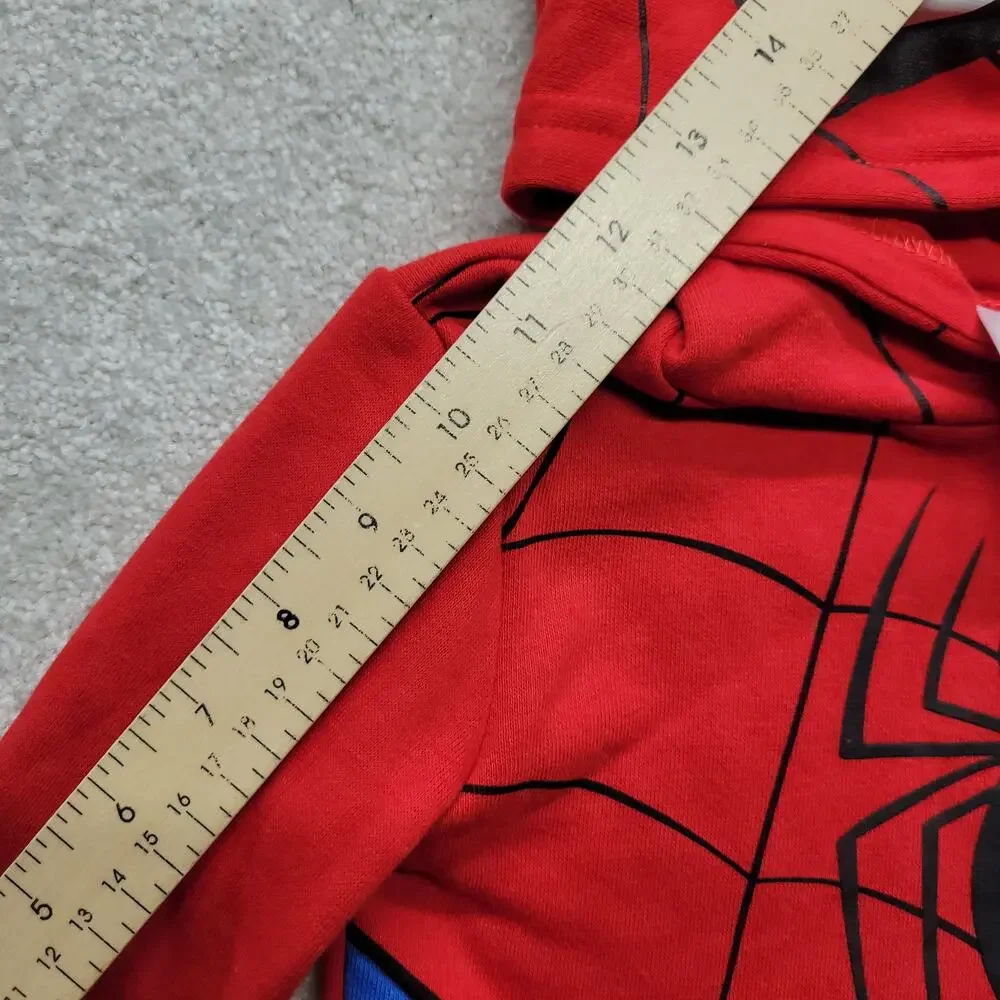 Marvel Spider-Man Hoodie Toddler Boys 2T Red Pullover Hooded Sweatshirt